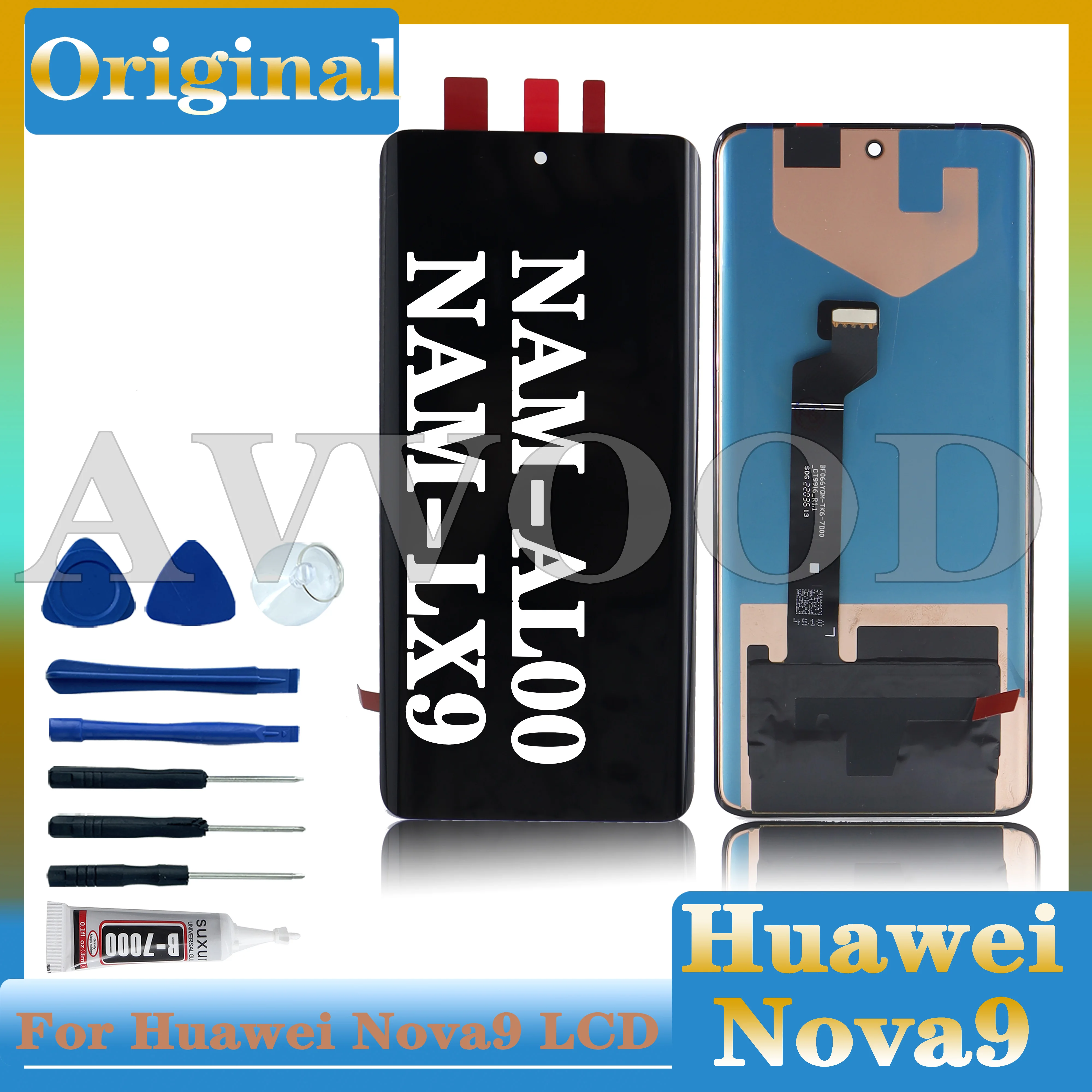 Touch Screen Digitizer Assembly Replacement Parts for Huawei Nova 9, LCD Display, NA-AL00, NAM-LX9