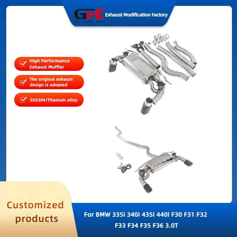 Высокопроизводительная электронная выхлопная система GFC SUS304 CatBack для BMW 335i 340i 435i 440i F30 F31 F32 F33 F34 F35 F36 3.0T