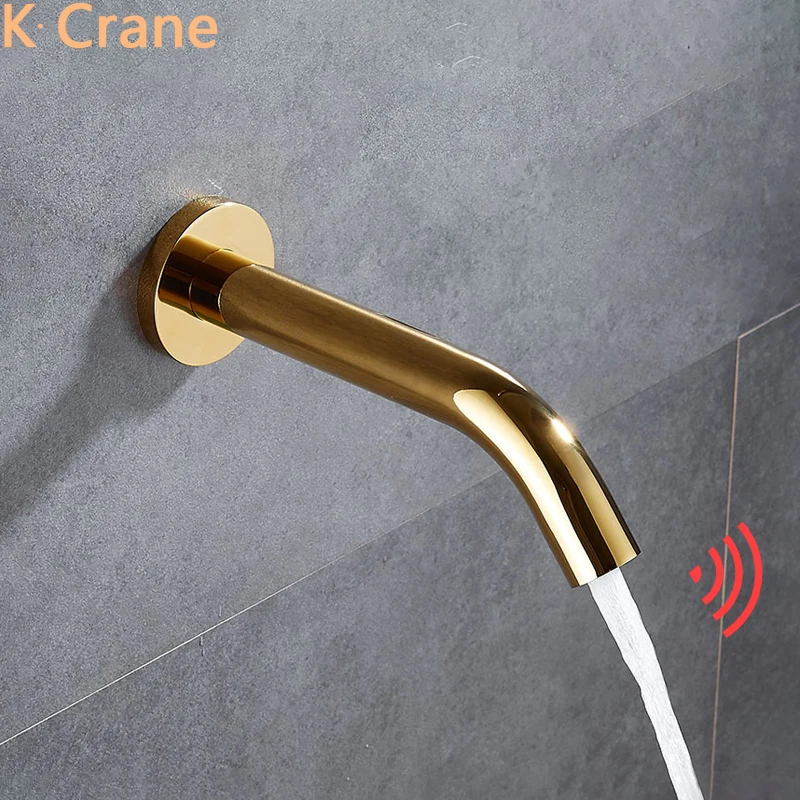 

Touchless Faucet Bathroom Smart Infrared Motion Sensor Tap Wall Mount Automatic Inducitive Crane Basin Sink DC Battery Faucets