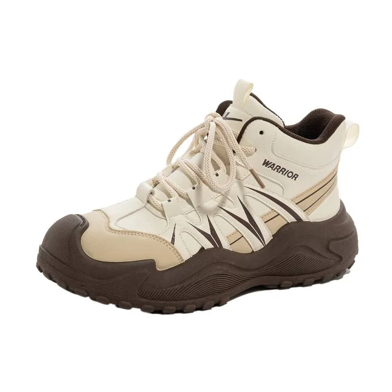 Retro dad high-top shoes women's autumn and winter new thick-soled heightening small hiking outdoor sports hiking shoes