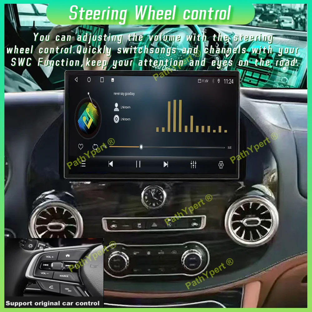 13.1''Android 15 لسيارة Mercedes Vito W447 2014-2022 راديو السيارة ستيريو مشغل الوسائط المتعددة شاشة نظام تحديد المواقع والملاحة BT وحدة الرأس Carplay #4