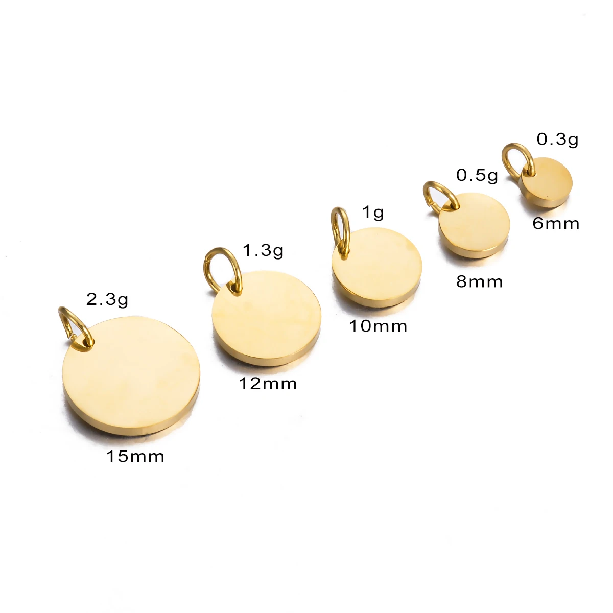 10Pcs Round Mirror Polishing ID Tag Charms Blank Pendants for Jewelry Making Necklaces Bracelets DIY Accessories