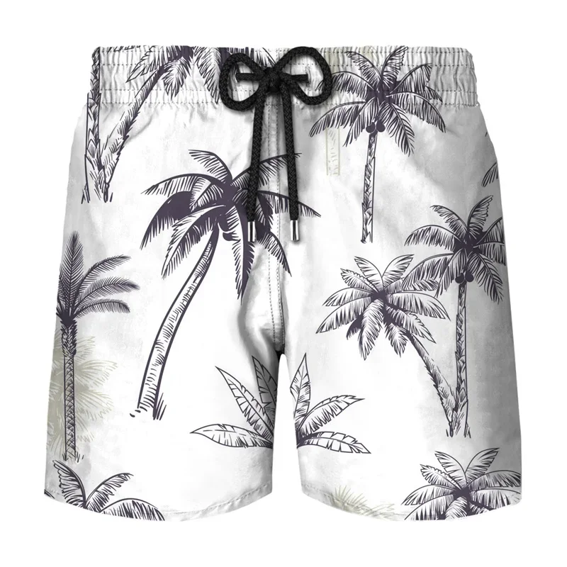 Pantalones cortos con estampado 3D de árbol de Coco para hombre, bañador sencillo para playa, traje de baño personalizado de secado rápido