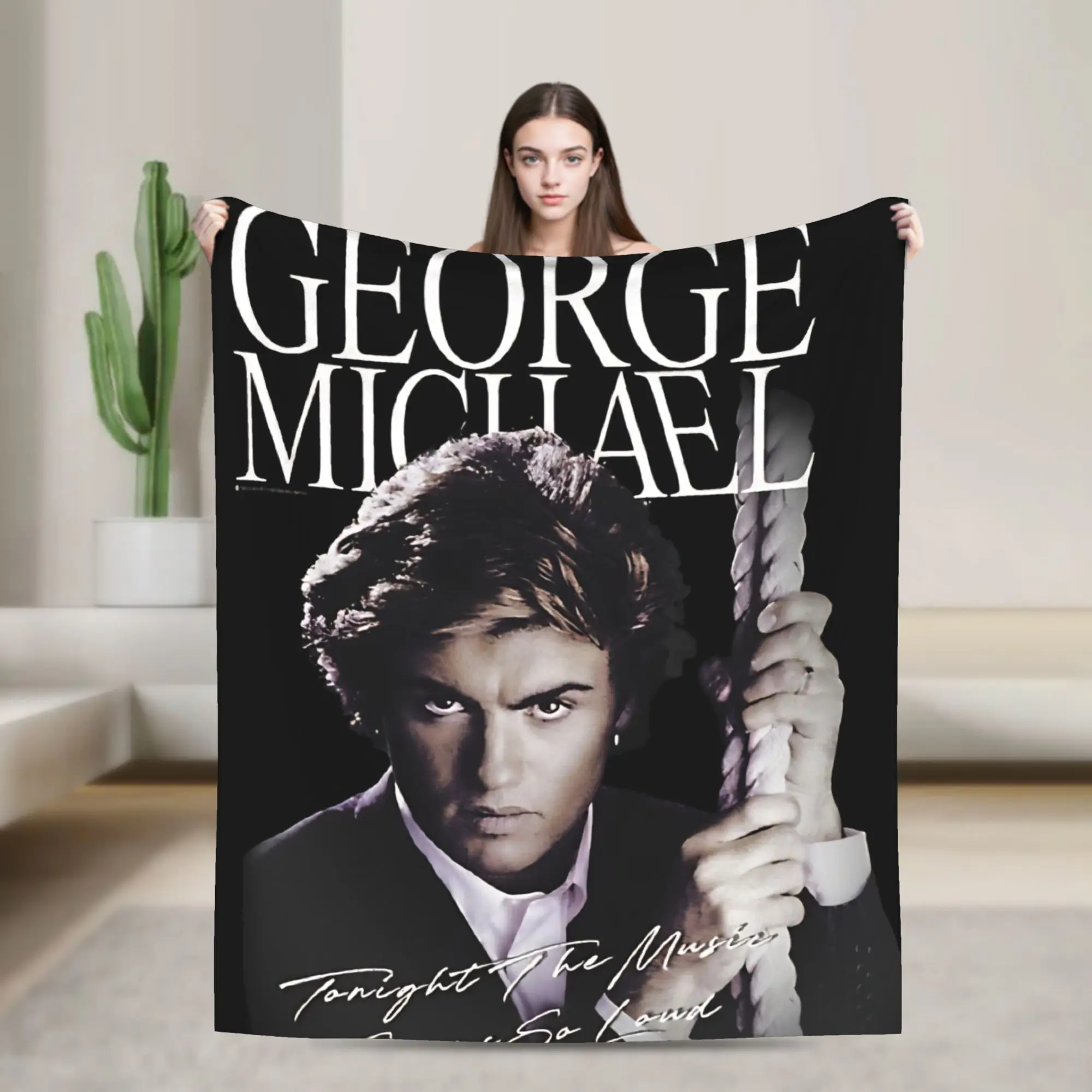 George Michael Music Blanket  Picnic Flannel Throw Blanket For Home Decor Soft Warm Custom Quality Bedspread Birthday Present
