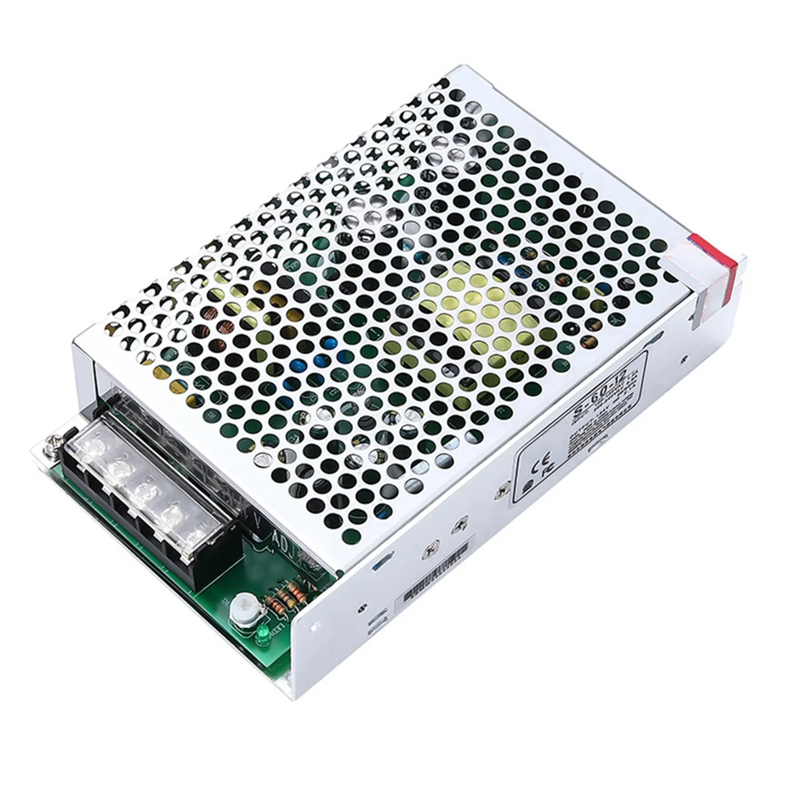 

Regulated 60W Switching Power Supply S6012 with 12V 5A Output for DC Devices including 3D Printers and Audio/Video Equipment
