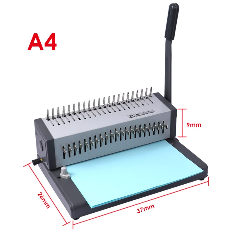 New Products Plastic Comb Binding Machine Perfect Manual Book Binding Machine for Office Wire A4 Binding Machine