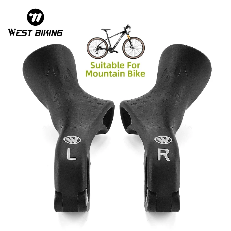 West bike-guidão de nylon para mountain bike, barra de luz, 22,2mm, design ergonômico, guidão auxiliar