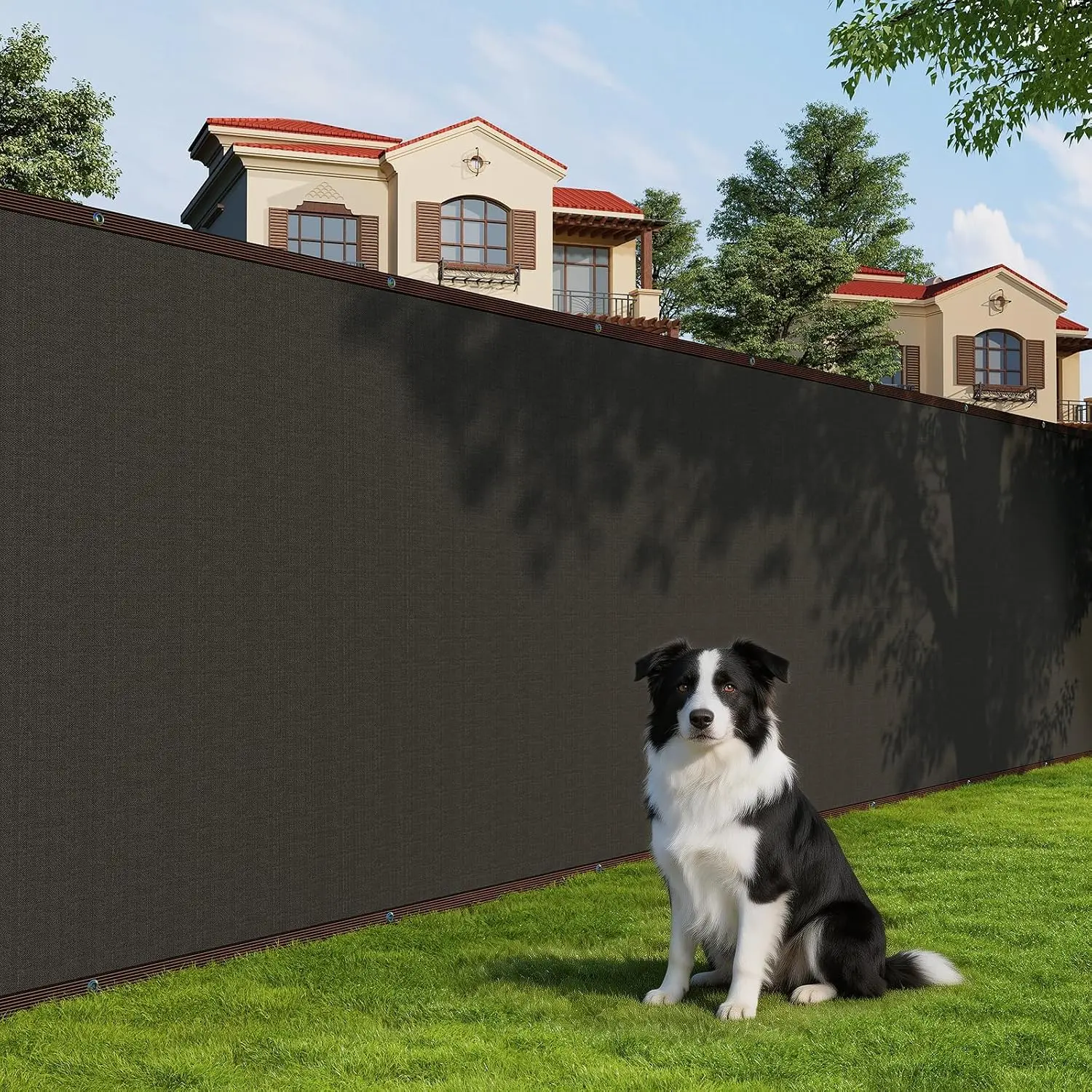 HDPE Privacy Fence Screen, Heavy Duty Black Mesh, Reinforced Edges, Metal Grommets, Zip Ties, 90% UV Block, Weather Resistant Shade for Garden, Patio, Deck, Backyard
