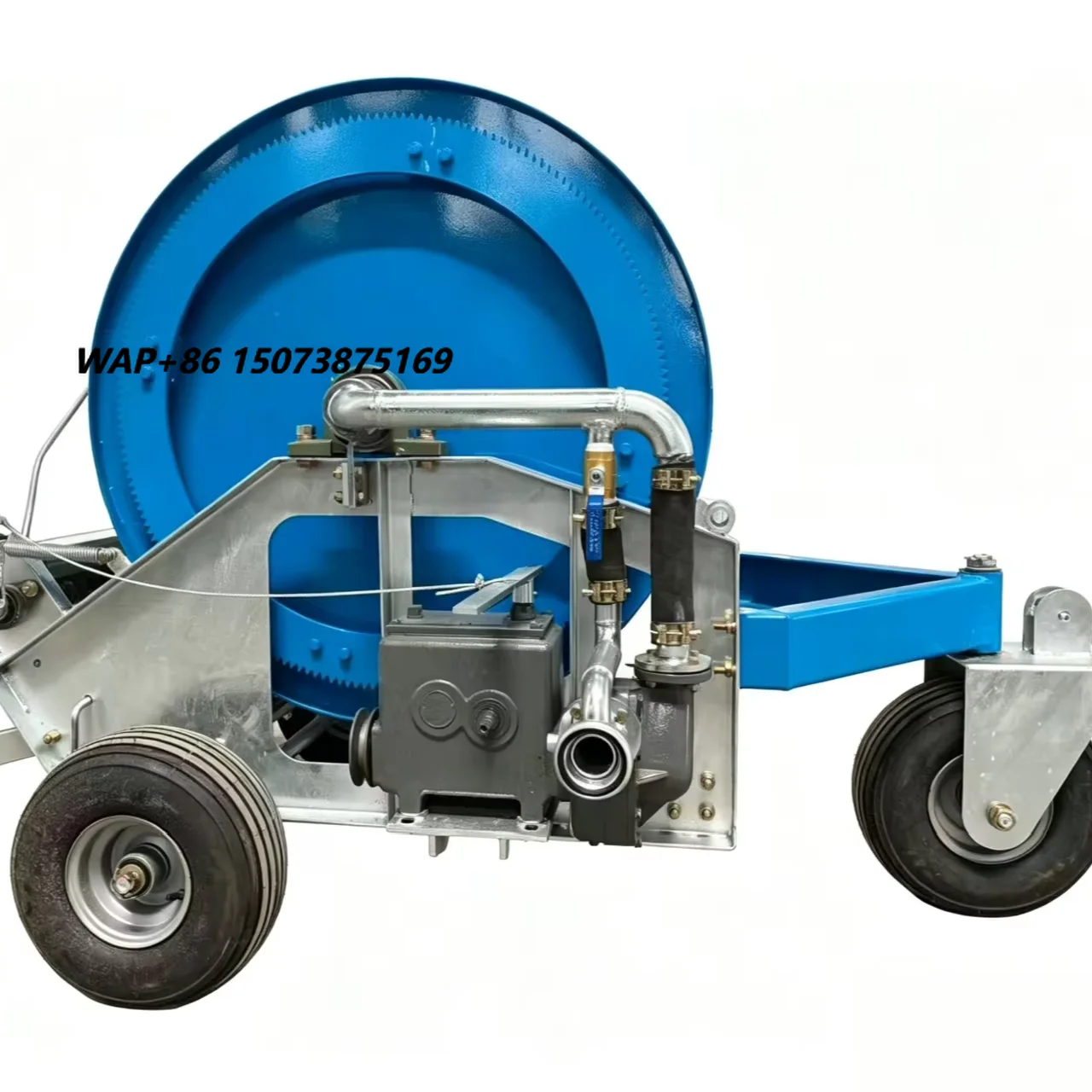 Self Propelled Small Metal Sprinkler Irrigation System Machine Pump Gearbox Remote Control Automatic Water Saving Sturdy Durable