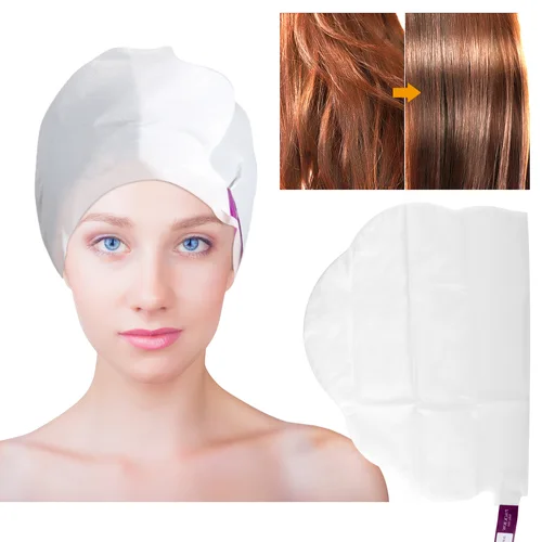 Imagen 2 del producto Mascarilla para el cabello a vapor, mascarilla para el cabello de reparación rápida, hidratante, suaviza el cuidado del cabello, tratamiento de acondicionamiento profundo, gorro de mascarilla para el cabello a vapor