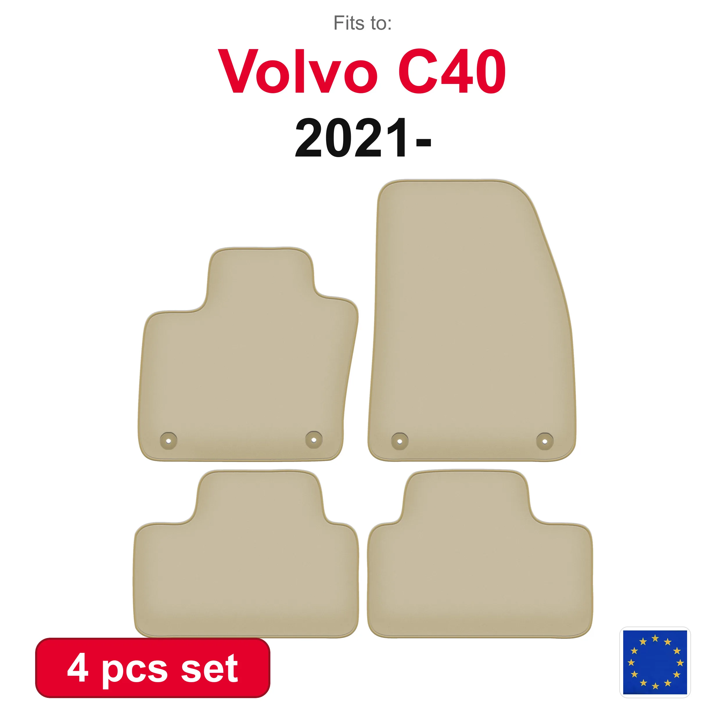 PREMIUM Volvo C40 Schrägheck (2021-) Velours-Autofußmatten-Set