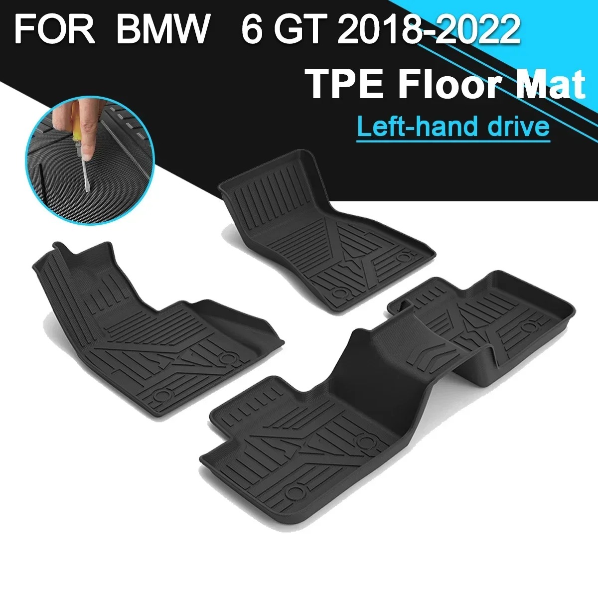 

Car Floor Mat Waterproof TPE Rubber Non-Slip Fully Surrounded Refit Left Hand Drive Car Accessories for BMW 6 GT 2018-2022