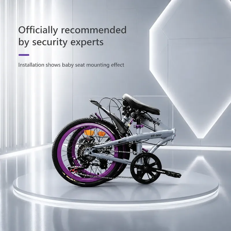 20 Inch Folding Bicycle for Adults Men Women Variable Speed Lightweight Commuter Bike with Child Seat Parent Child Tandem