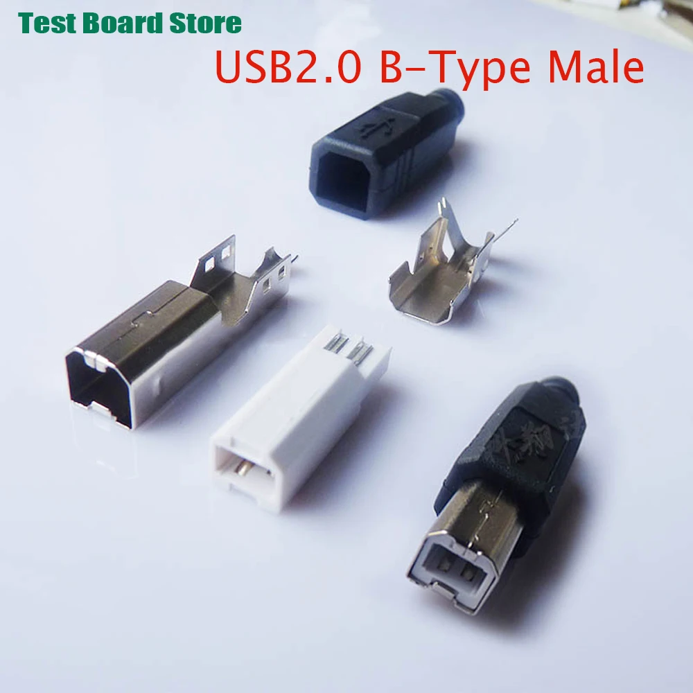 1Pce Test Board 4 in 1USB 2.0 B Type Male Square Welding Plug USB Interface Square Plug Connector For Printer Data Power Cable