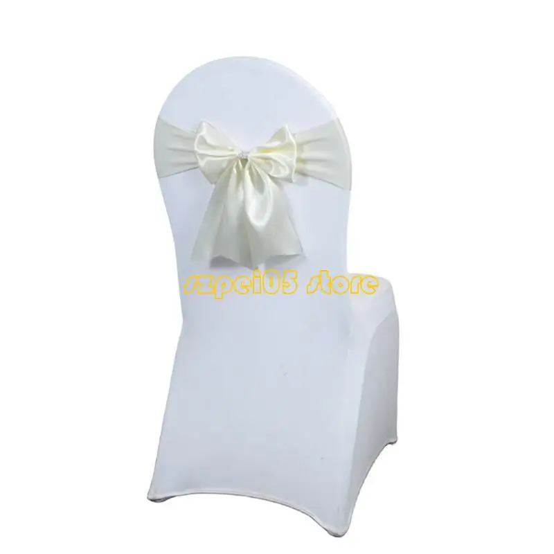 45be legant Polyester Chair Sash Bows Bows Stretch Cover Cover Band لحضور حفلات الزفاف