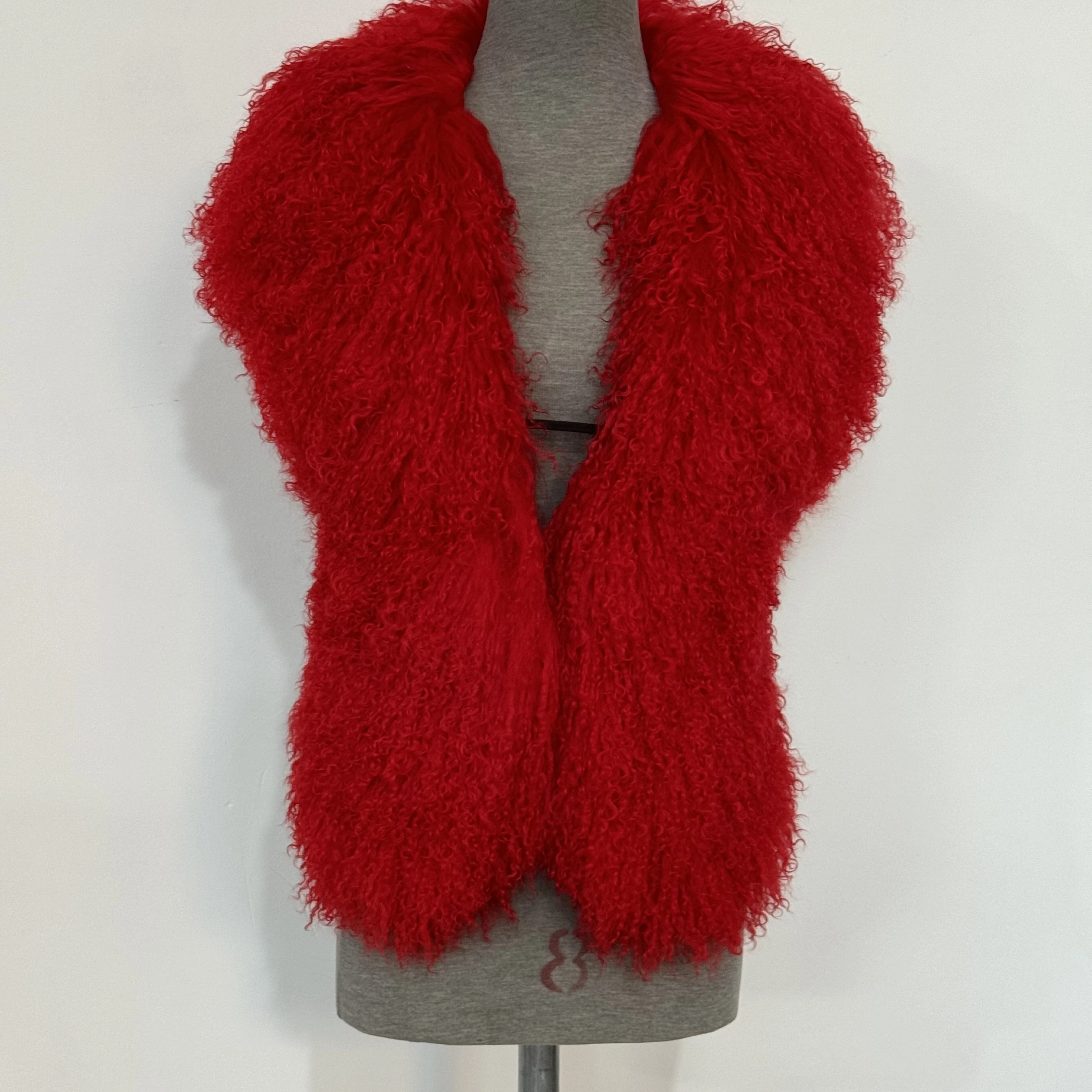 Sexy Mongolian Fur Backless Lacing Vest Waistcoat Woman Fluffy Halter Crop Top High Street Nightclub Cardigan Outfits