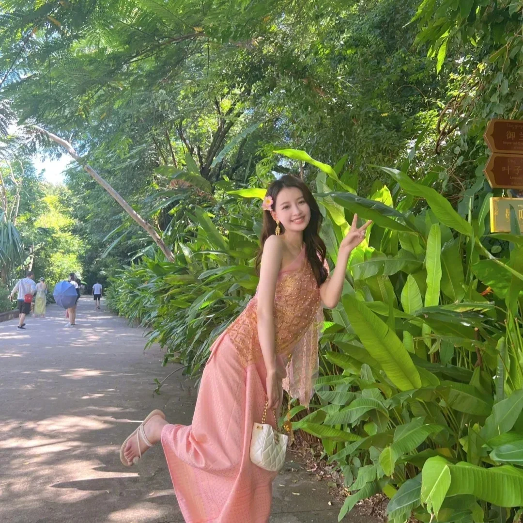 Abito vintage da donna tailandese di lusso Abbigliamento tradizionale tailandese Set da 3 pezzi Abiti vietnamiti Costume Yukata Dai sottile e sexy