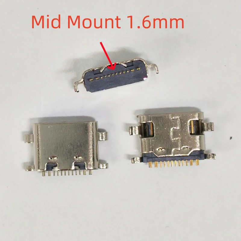 10Pcs USB 3.1 USB Connector Type C Horizontal Mid Mount 16P Female 1.6mm through board 0.8mm for charger adapter DIY Type C