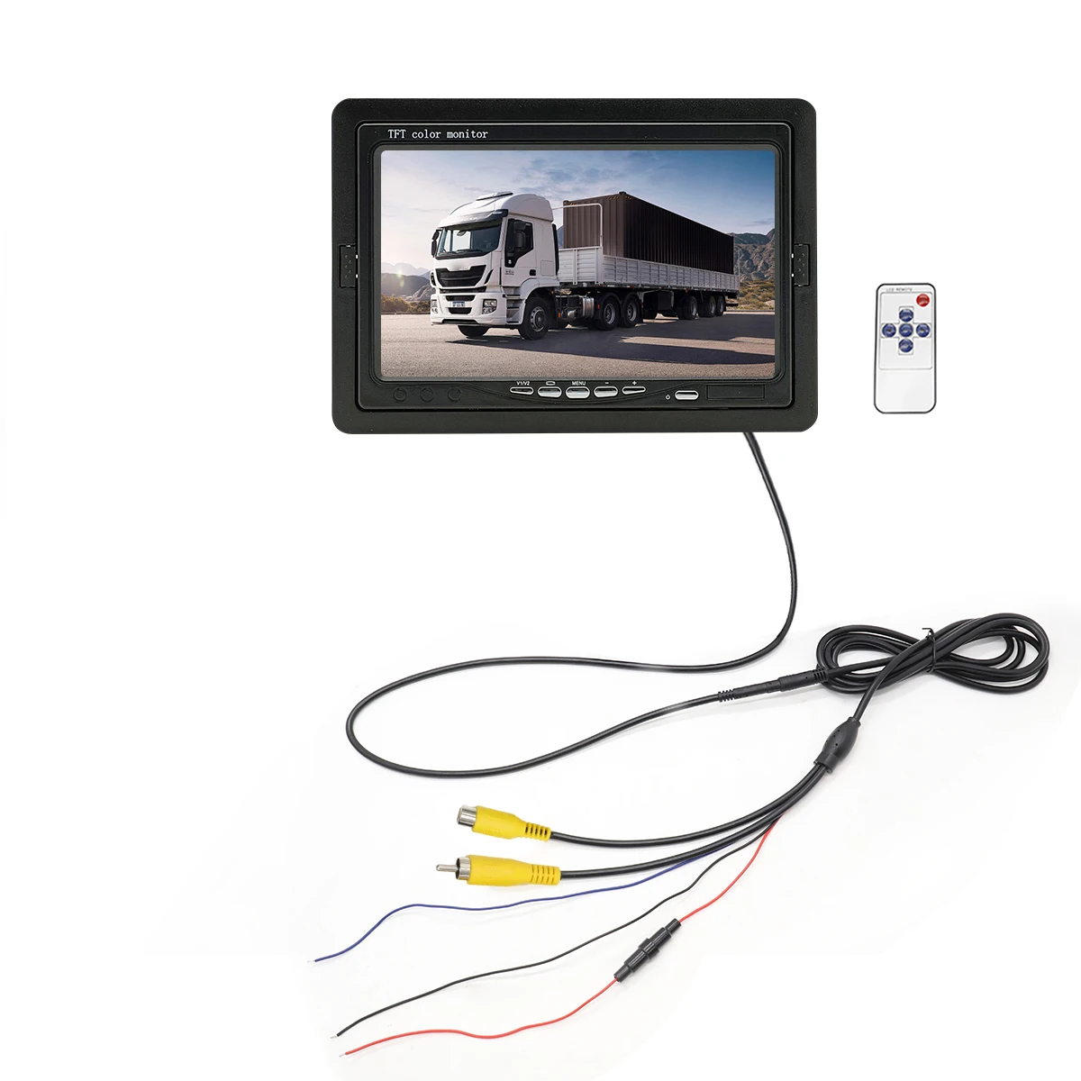 Generic Car Monitor DC and AV Connector 12V 24V LCD Video Truck Bus Rearview Backup Reverse Parking Display 7 Inch Car Monitor