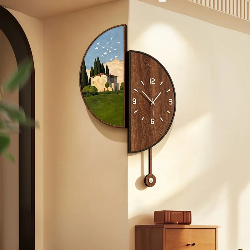 Double Side Living Room Wall Clocks Pendulum Noiseless Modern Nordic Clock Simple Bedroom Wall Watch Unique Design Home Decor