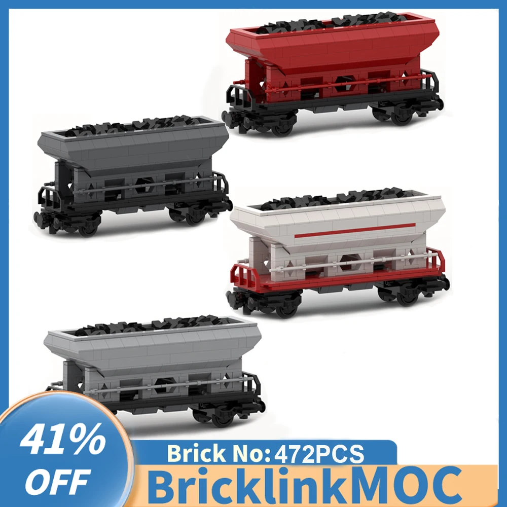 NEW 464PCS city industrial MOC 2 axles Dump Bulk Freight wagon Cargo Train Car model DIY creative ChildToy Gift technology Block