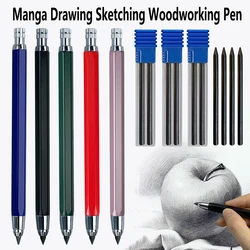 Multicolor 4.0mm Mechanical Pencil Built In Pencil Sharpener Sketching Drawing Project Marking Metal Pen School Office Supplies