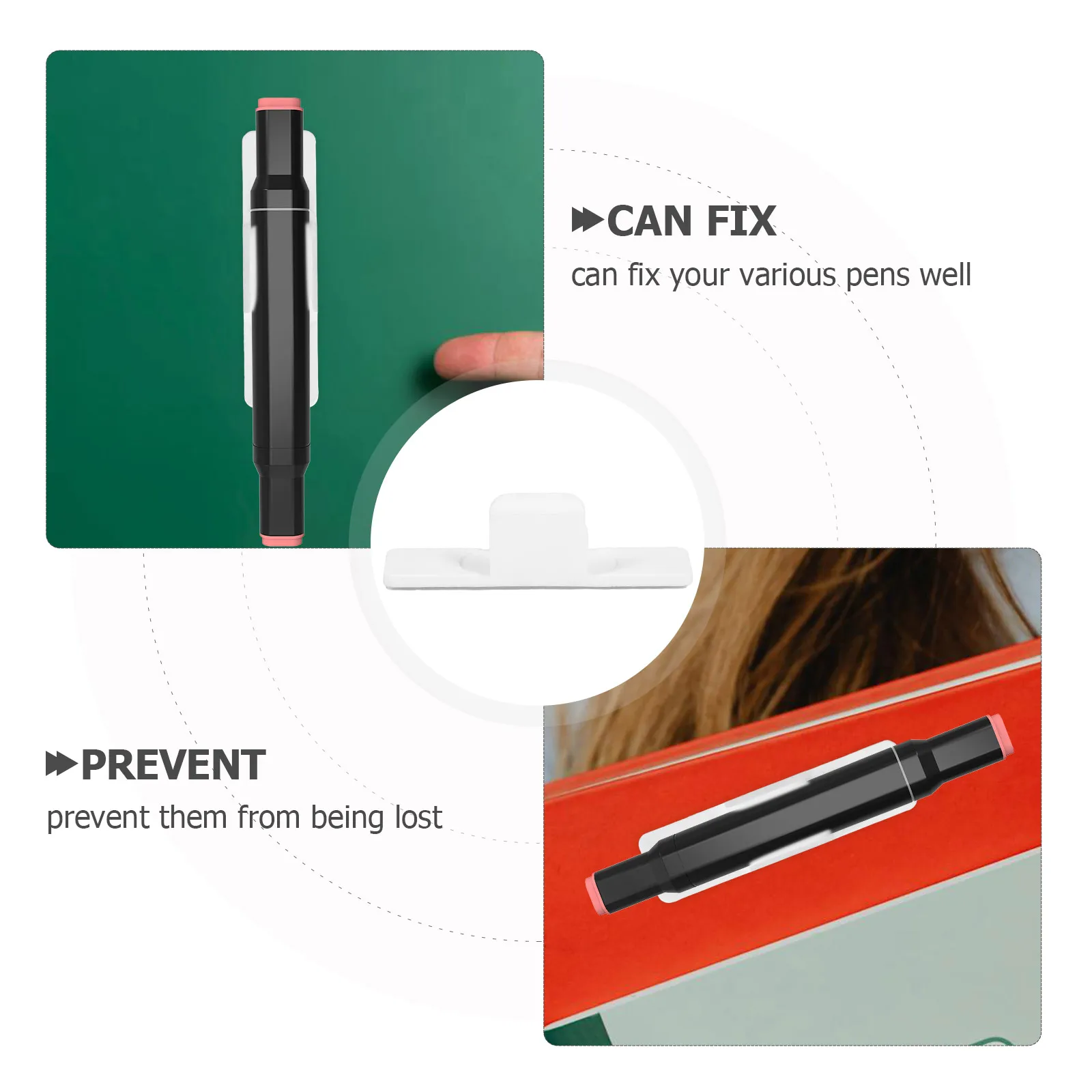 

20Pcs Pen Clips Accessories Self-Adhesive Whiteboard Markers Holders for Home Office School
