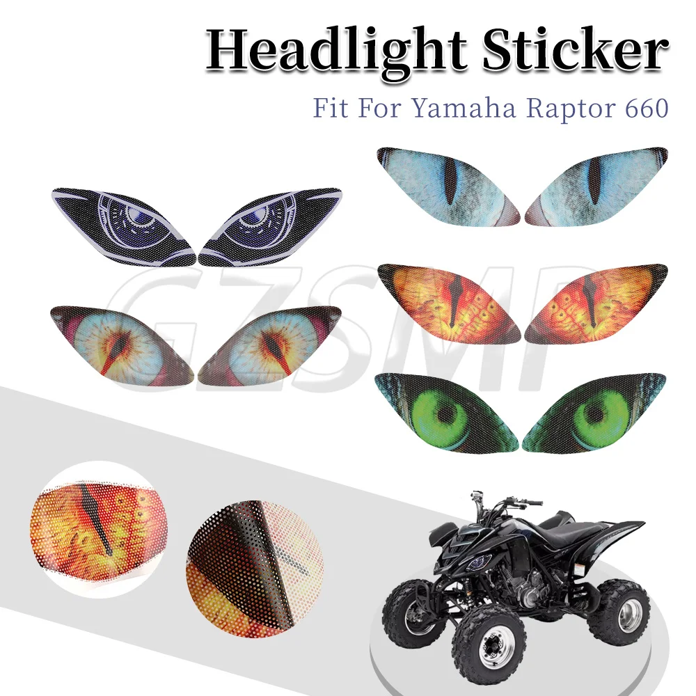 Fit For RAPTOR 660 YFM660 ATV 2001 2002 2003 2004 2005 Motorcycle Headlight Stickers Headlight Eye Graphics Kit Decal