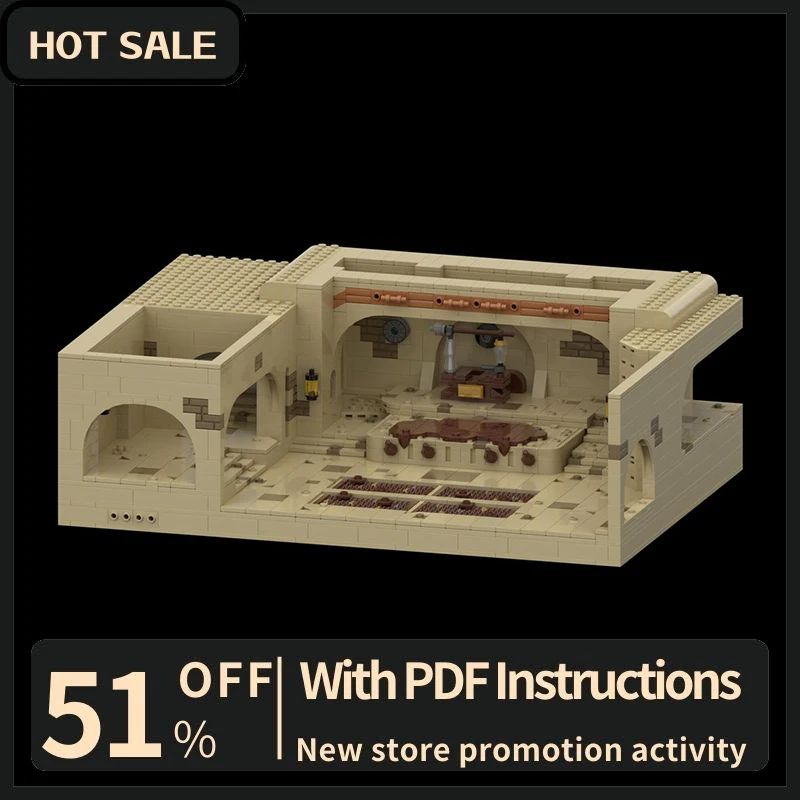 جديد 1964 قطعة فيلم معركة النجوم الشهيرة Moc نموذج غرفة العرش الصحراوي اللبنات لتقوم بها بنفسك أفكار إبداعية لعب الاطفال هدايا عيد الميلاد