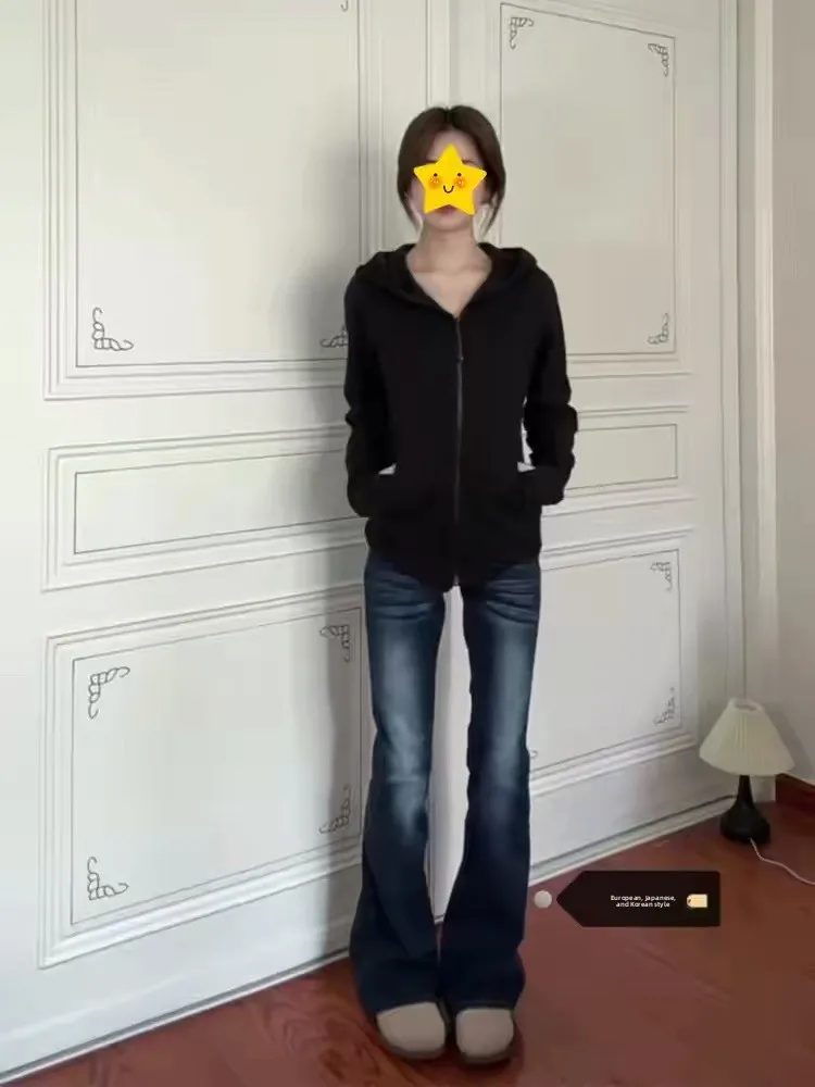 

Low Waist Slimming Blue Jeans Women's High Waist Wide Leg Pants Casual Sle Waed out Micro Flared Denim Skinnies