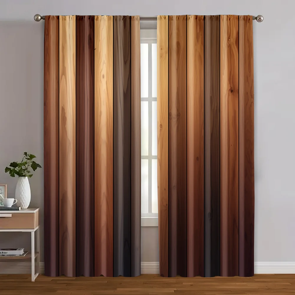 2pcs, Curtains&Drapes Abstract woodblock printing Versatile 100% Polyester (without rod) Holiday for Living Room, Bedroom,