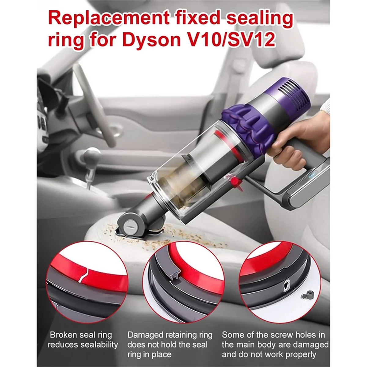 A58E-Staubbehälter oben fester Dichtungsring für Dyson V10 SV12 Staubsauger Reparaturteil Zubehör