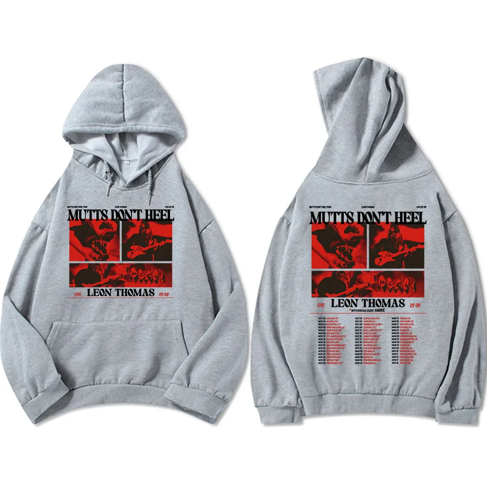 ليون توماس كتم جولة لا تعب 2025 هوديس الصوف للجنسين الهيب هوب الشارع الشهير R & B موضة الجرونج الذكور سوداديراس الرجال الملابس