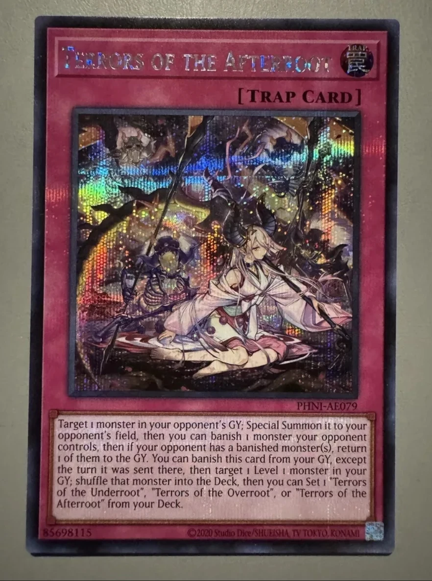 Yugioh KONAMI Duel Monsters PHNI-AE079 Terrors of the Afterroot Secret Rare Asian English Collection Mint Card