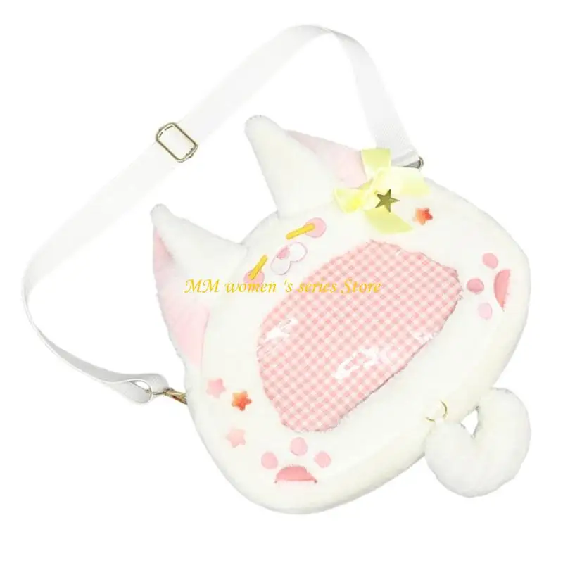 

Q39C Women Shoulder Bag Plush Foxes Itabag Crossbody Bag Harajuku Bag
