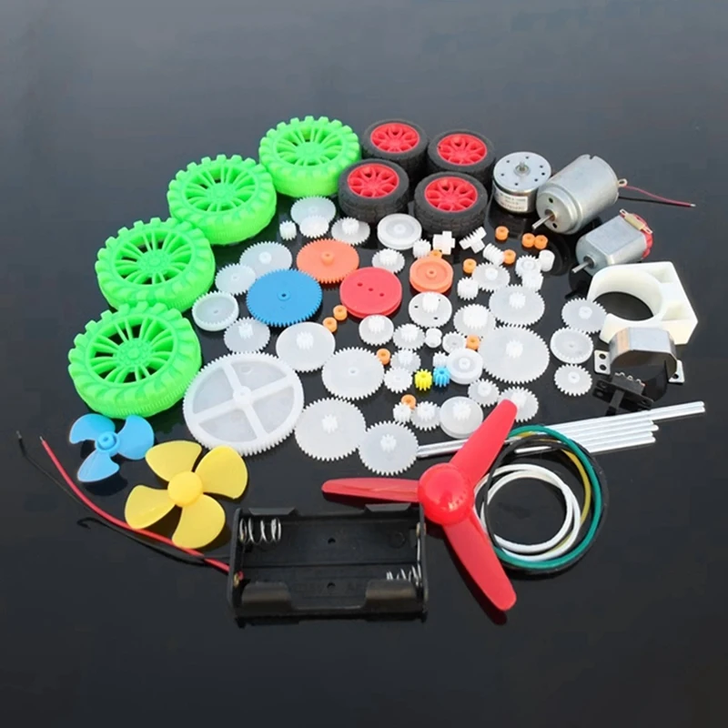 Speelgoed Auto Robots Diy Accessoires Diy Gemotoriseerde Auto Robot Kit Met Worm Drive, Riemen, Lagers, Wielen, Tandwielen Voor Kinderen Duurzaam