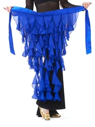 Women's Belly Dance Hip Scarf Belt Skirt Latin Dance Belt Nine Tail Fox Skirt Performance Tassel Wave Skirt