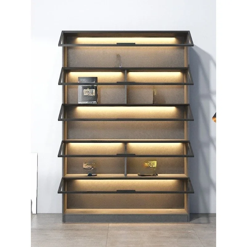 

Light Luxury Figure Bookshelf Model Glass Door Display Display Cabinet Storage Cabinet Locker