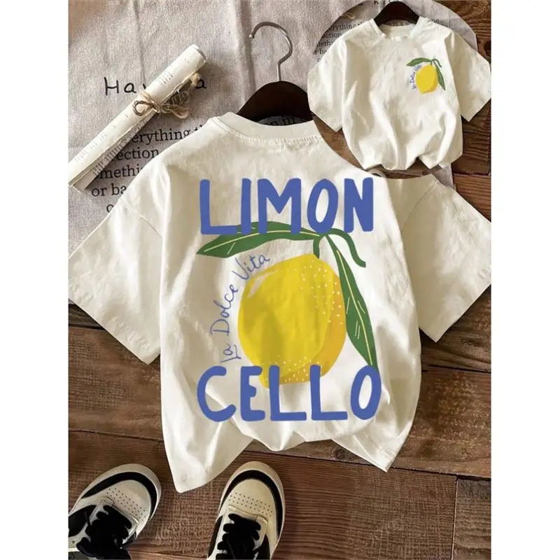Summer Hot Selling Casual Lemon Style Fruit Printed Round Neck Short Sleeved T-shirt for Women  Women Clothes Graphic T Shirts