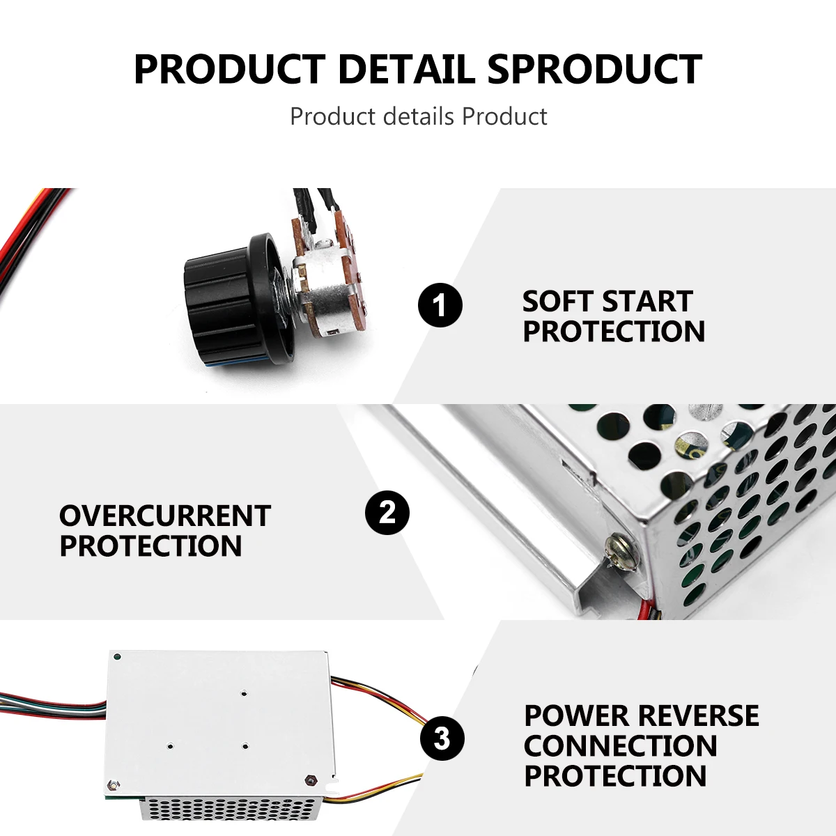 

40A 12V 24V 36V Dc Motor Controller Adjustable Reversible Driver Switch Digital Scale Tool Part Potentiometer Forward Reverse