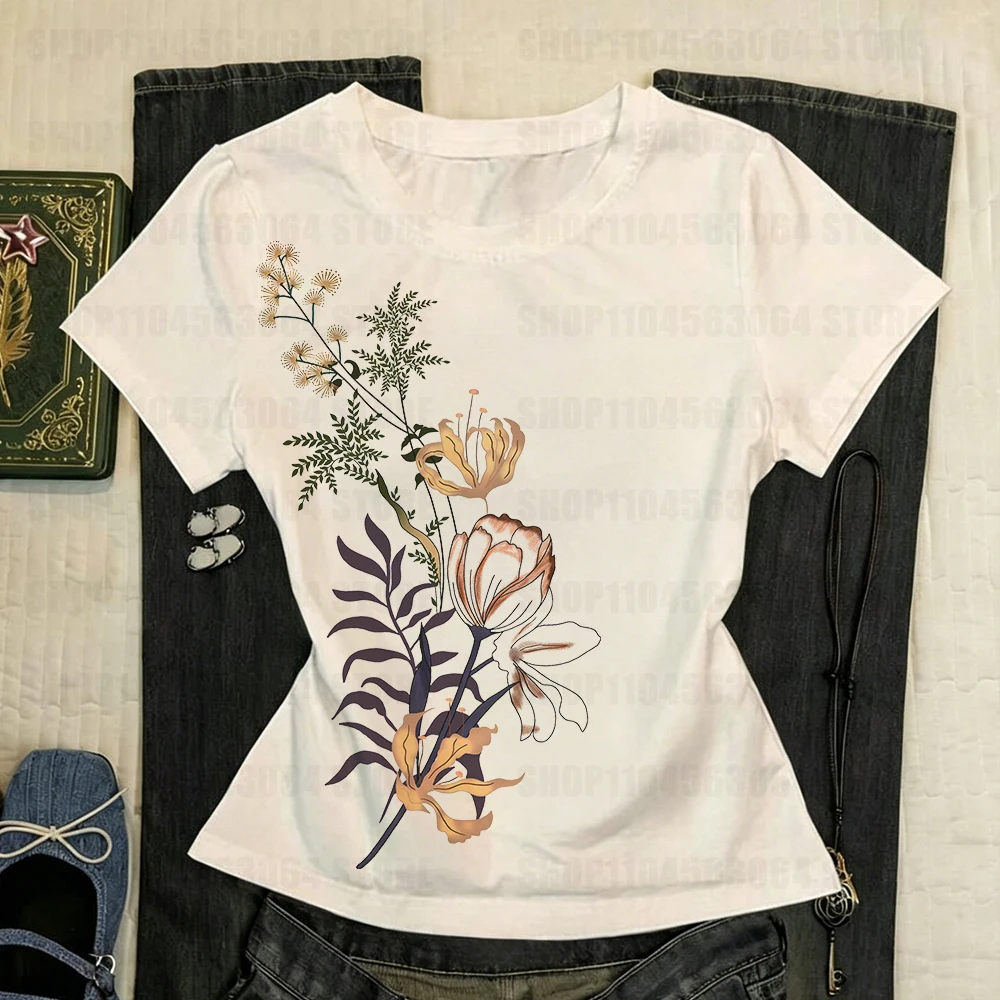 Aesthetic clothing women's crop top Y2k Grunge print sexy women's street wear women's 2000s top E-girl
