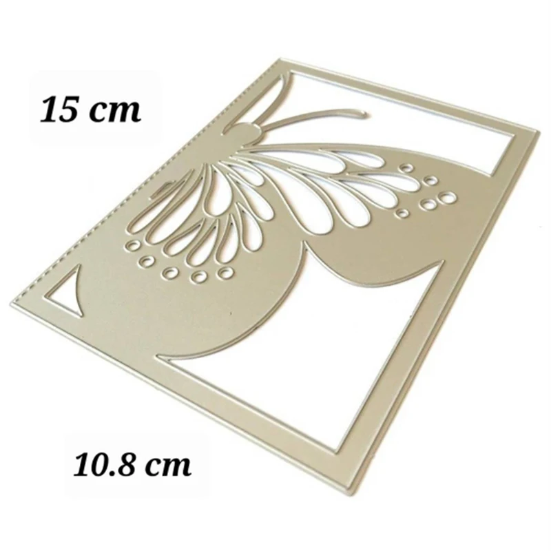 New Arrival Rectangle Butterfly Background Frame Cutting Dies for Diy Scrapbooking Stencils Knife Mould Blade Punch Card Making