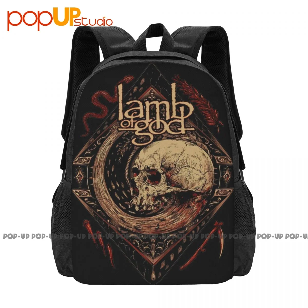 

Lamb Of God Mori Wheel Backpack Large Capacity Print Swimming Gym Tote Bag Outdoor Running