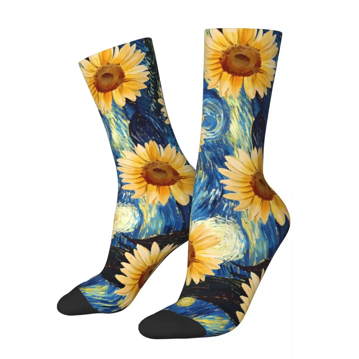 Some Sunflowers Printing Van Gogh Oil Painting Socks Male Mens Women Spring Stockings Harajuku