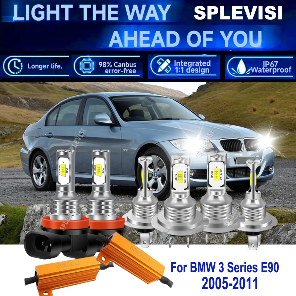 

499 477 H11 Canbus LED Headlight Fog Bulb 1:1 copy size as the original bulbs For BMW 3 Series E90 2005 2006 2007 2008 2009-2011