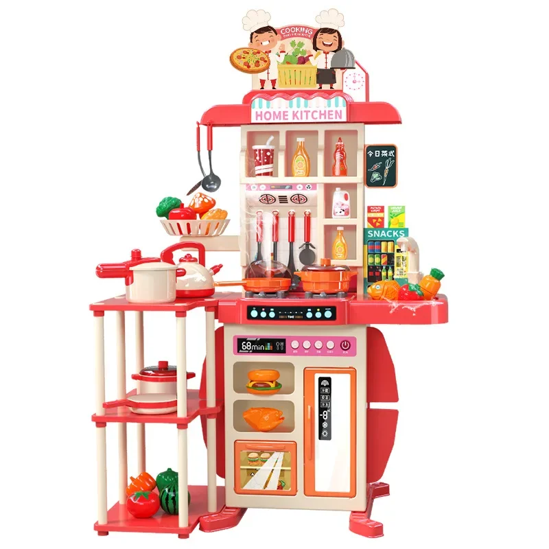 Spray 95cm Children\'s Play House Kitchen Toy Set Girl Baby Cooking Boy Simulation Kitchen Utensils