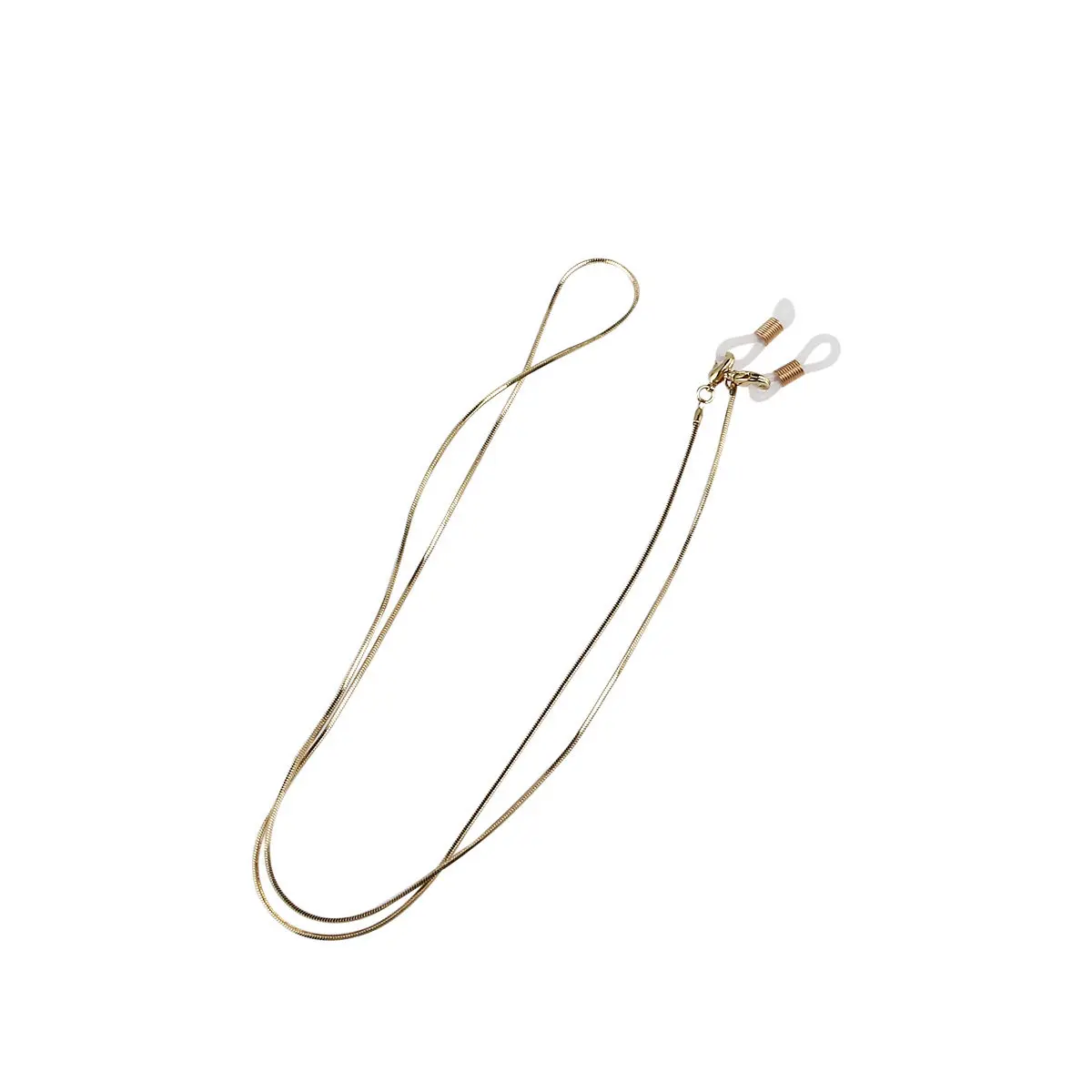 Copper Eyeglass Chain 70Cm Golden Tone Delicate Fashion Eyeglasses Holder Non Slip Adjustable Silicone Tips Metal Coil Cord Gift