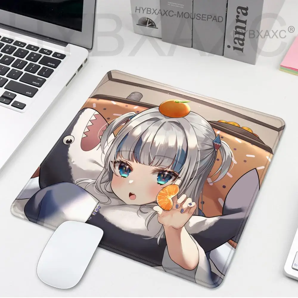 

Gawr Gura Hololive Girl Mousepad Small LockEdge Mouse Pad For Gamers Computer Desk Pad Rectangular Anti-slip Rubber
