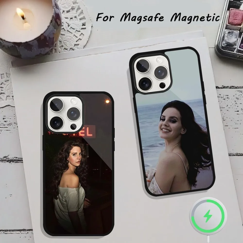 Sexy singer model L-Lana Del Rey Phone Case  For iPhone 15 12 13 14 11 Pro Plus Max Magsafe Magnetic Wireless Charging shell