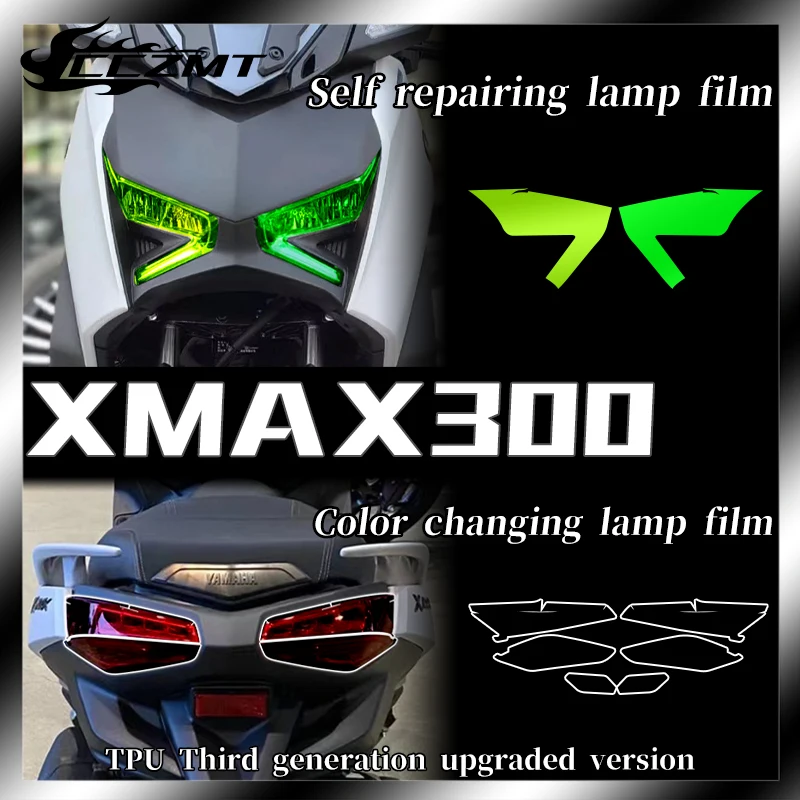 Películas de faros delanteros para Yamaha XMAX300 2023, películas de luz trasera negra ahumada, películas de protección de instrumentos,